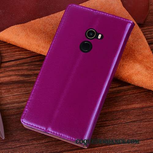 Mi Mix 2 Coque Silicone Étui En Cuir Fluide Doux Violet Protection