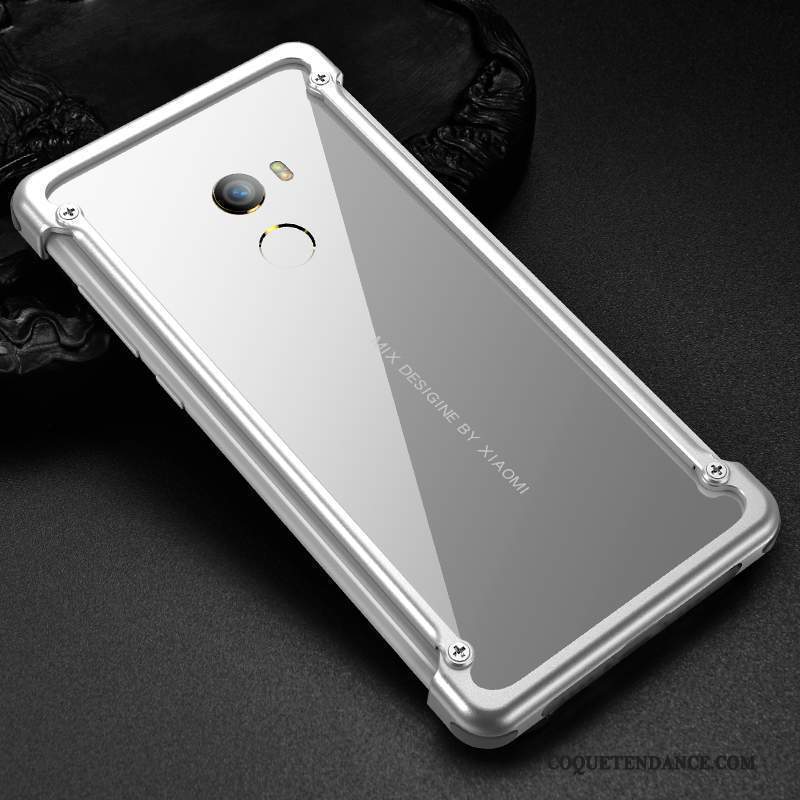 Mi Mix 2 Coque Tout Compris Personnalité Métal Argent Créatif