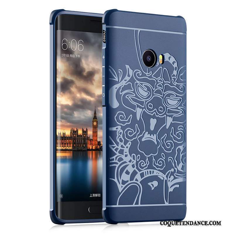 Mi Note 2 Coque Délavé En Daim Étui Bleu Marin Fluide Doux Protection