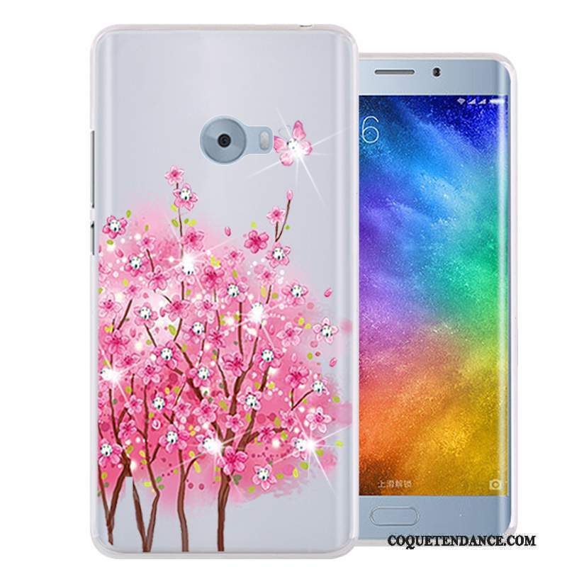 Mi Note 2 Coque Strass Étui Petit Rose Fluide Doux