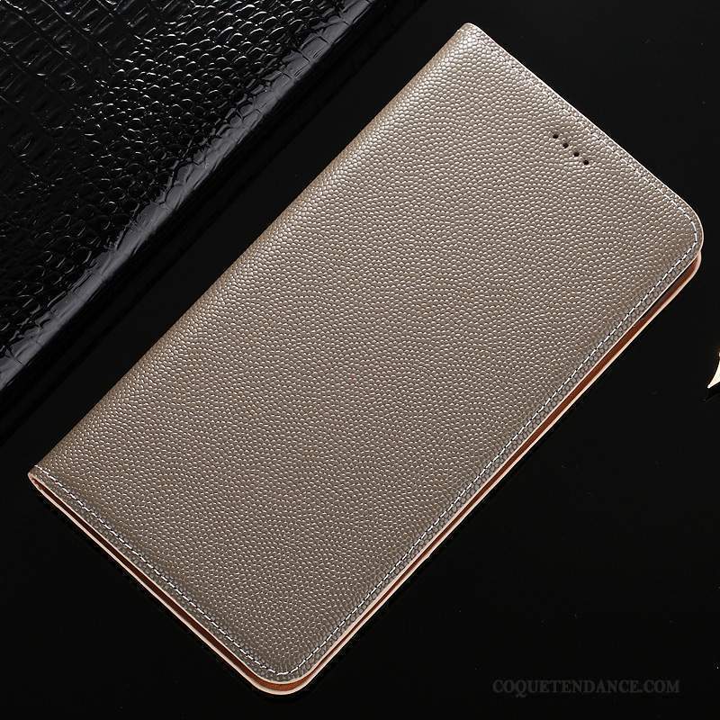 Mi Note 3 Coque Protection Gris Cuir Véritable Petit Étui En Cuir