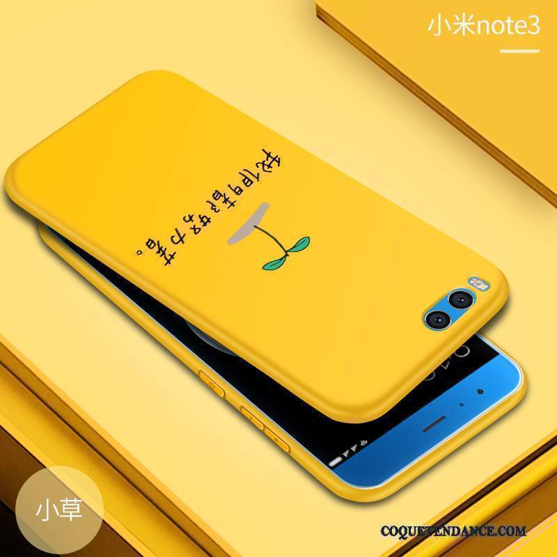 Mi Note 3 Coque Étui Jaune Silicone Incassable Petit