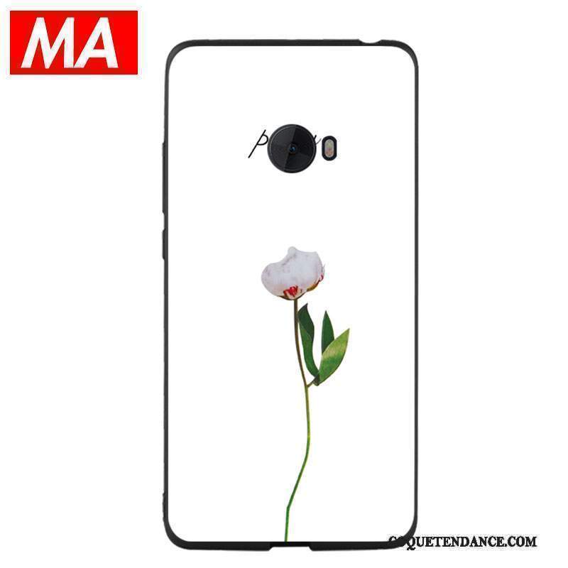 Mi Note Coque Pivoine Simple Silicone Petit Blanc