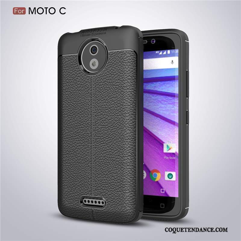 Moto C Coque Protection Cuir Fluide Doux Étui