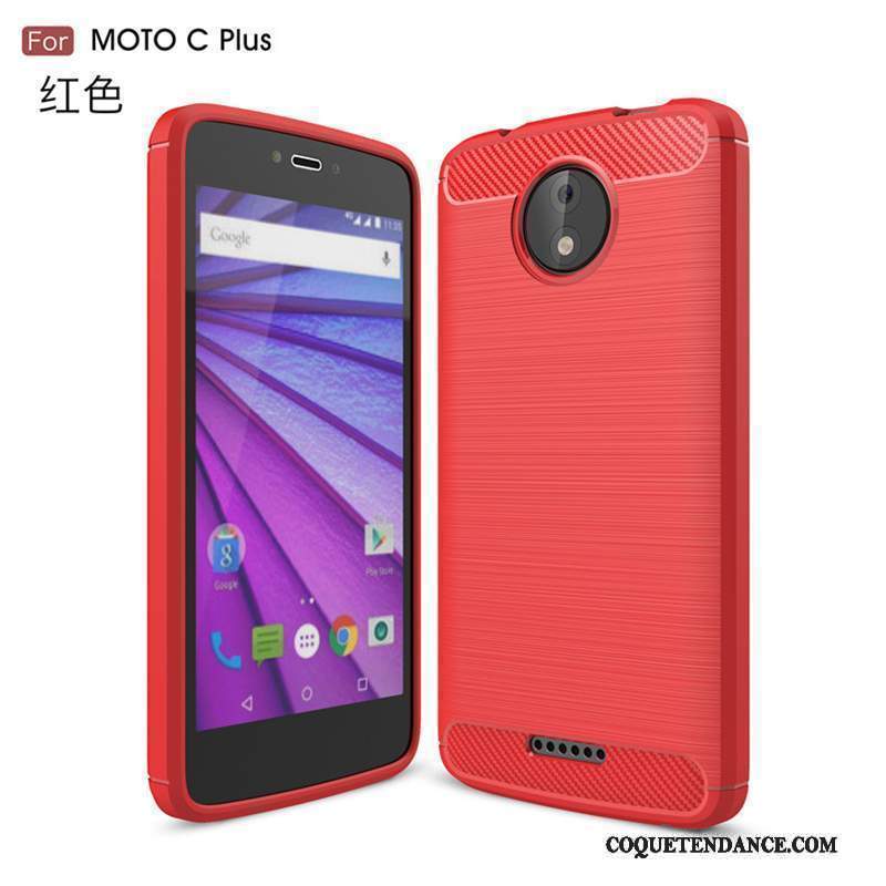 Moto C Plus Coque Protection Rouge Modèle Fleurie Silicone Incassable