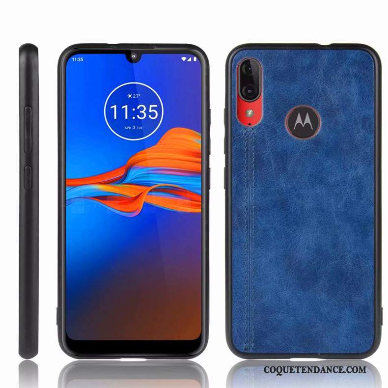 Moto E6 Plus Coque Étui Tout Compris Bleu Simple De Téléphone