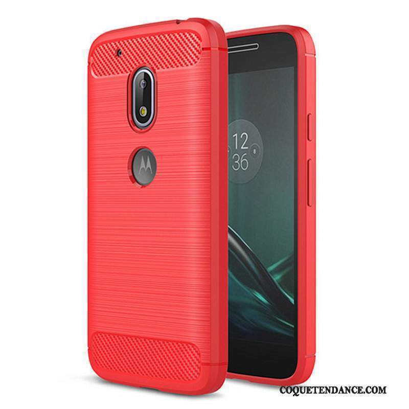 Moto G4 Play Coque Étui Fluide Doux Rouge Silicone De Téléphone