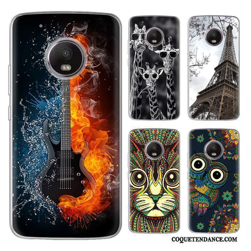 Moto G5 Coque Créatif Peinture Nouveau Noir