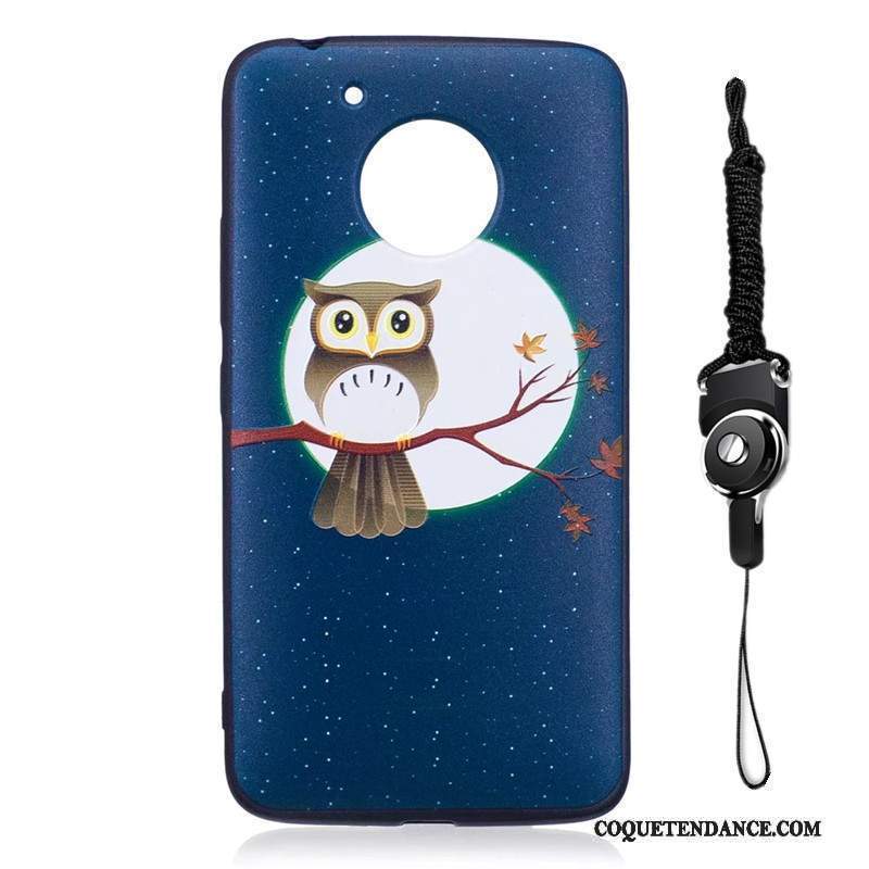 Moto G5 Coque De Téléphone Fluide Doux Étui Bleu Marin Dessin Animé