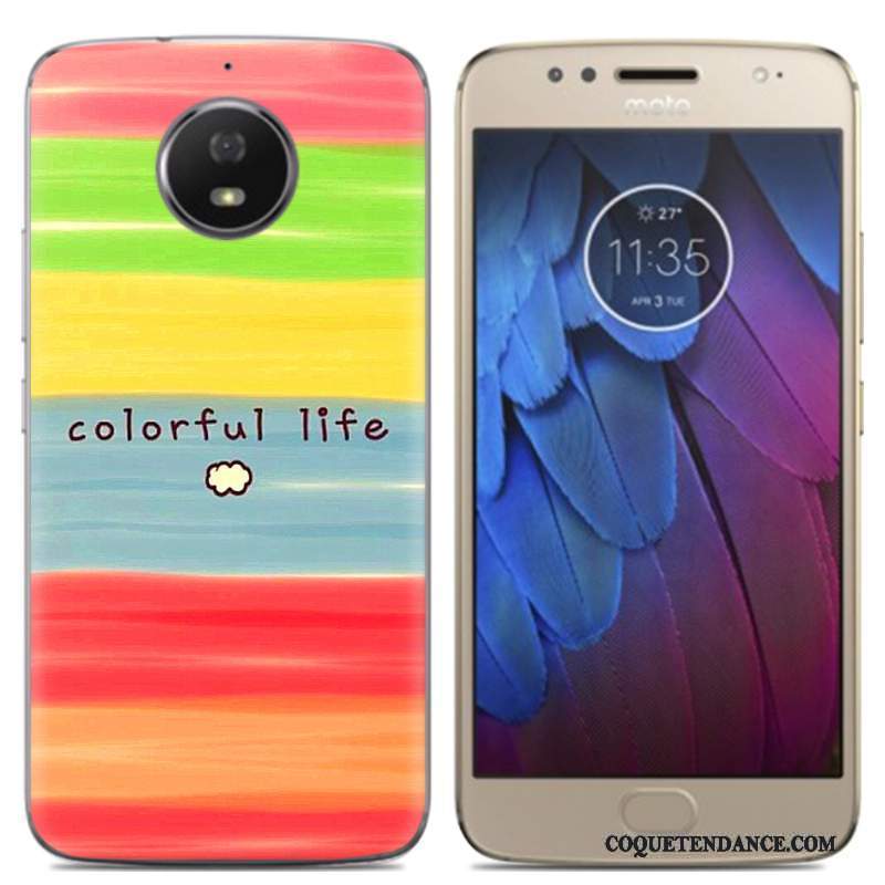 Moto G5 Coque Protection Nouveau Multicolore Bleu Tendance