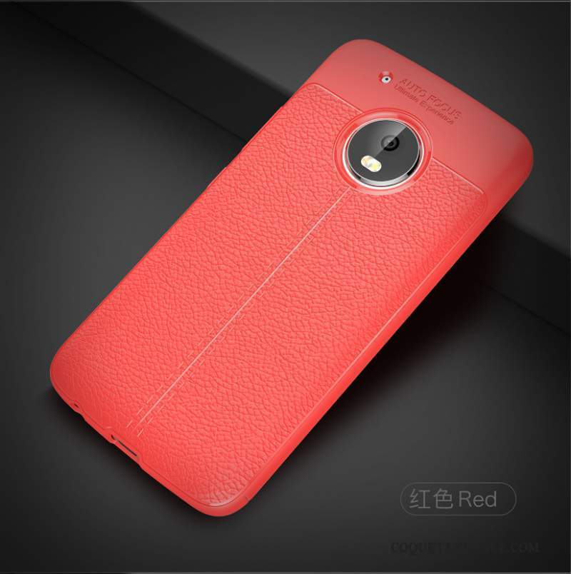 Moto G5 Coque Silicone Rouge Tout Compris Étui