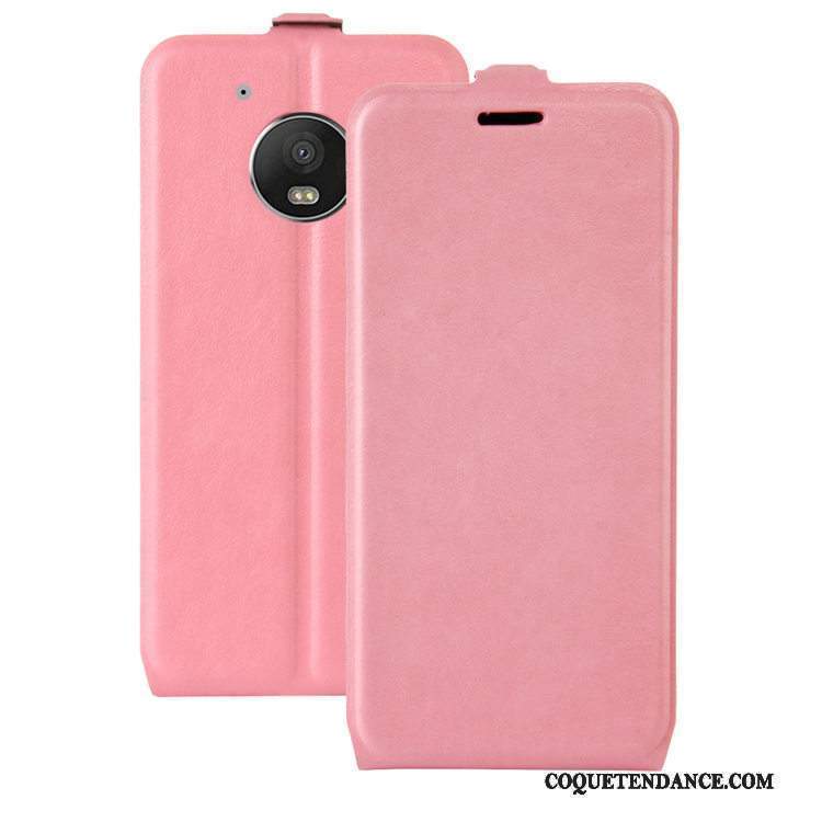 Moto G5 Coque Étui En Cuir De Téléphone Housse Rose Carte