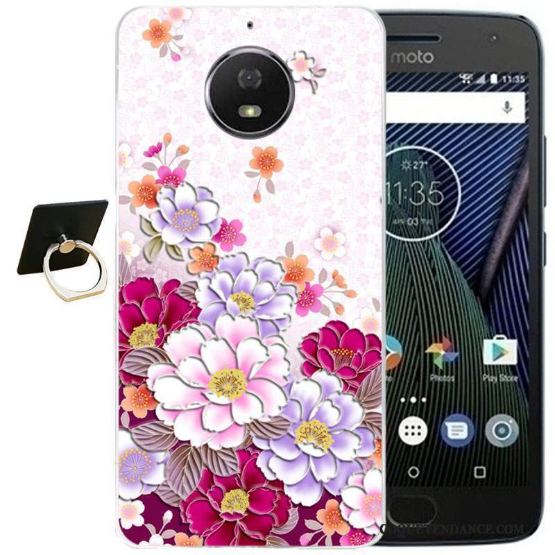 Moto G5 Plus Coque Gaufrage Dessin Animé Vintage Vent