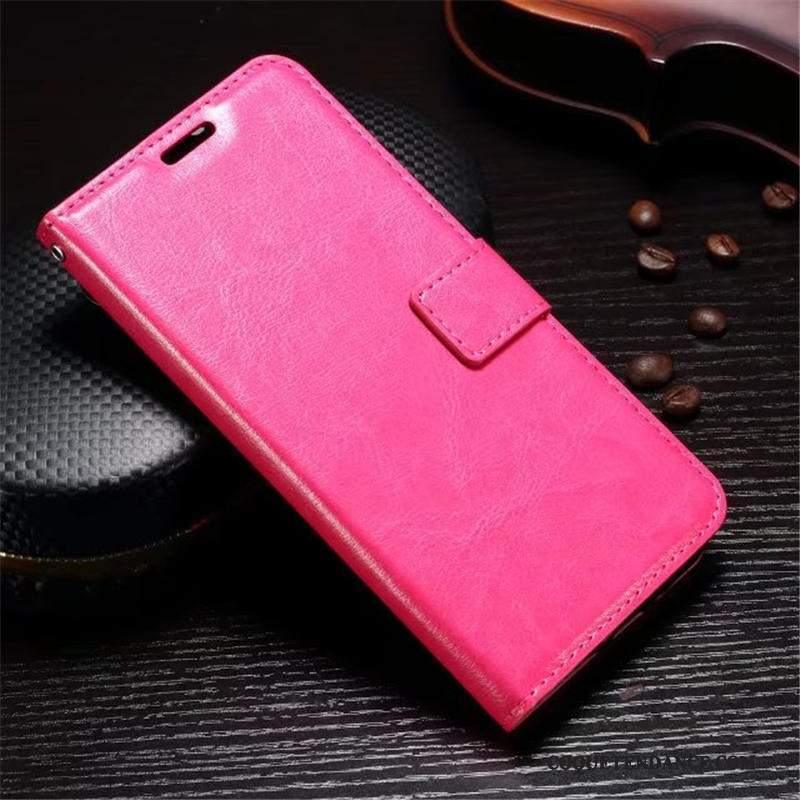 Moto G5 Plus Coque Étui En Cuir Protection Carte Fluide Doux Rouge