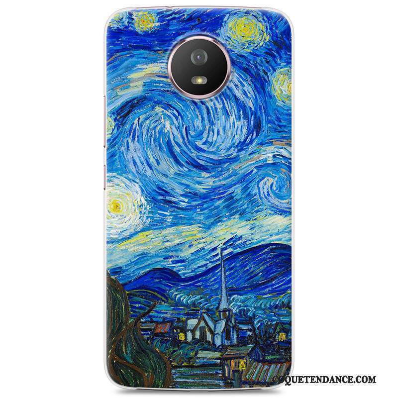 Moto G5s Coque Dessin Animé Créatif Bleu De Téléphone Protection