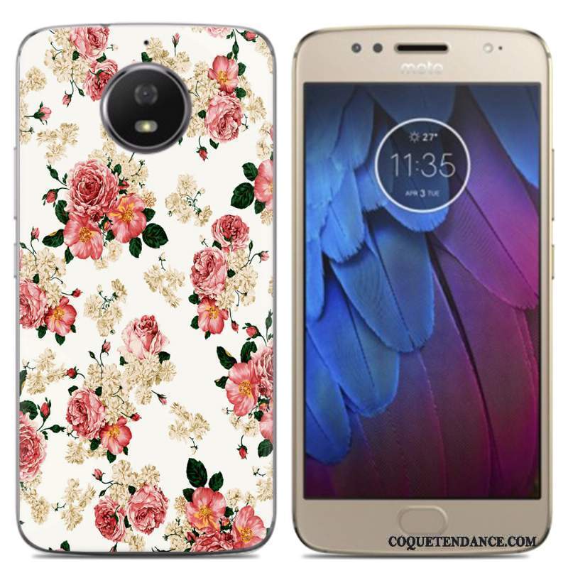 Moto G5s Coque Fluide Doux Créatif Bordure Peinture Protection