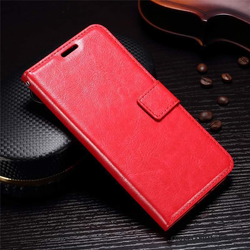 Moto G5s Coque Incassable Étui En Cuir De Téléphone Rouge Clamshell