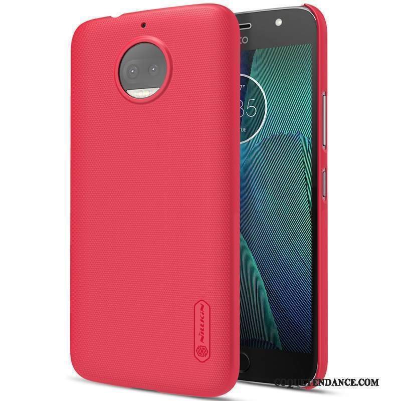 Moto G5s Plus Coque Or Rouge Protection Délavé En Daim Étui