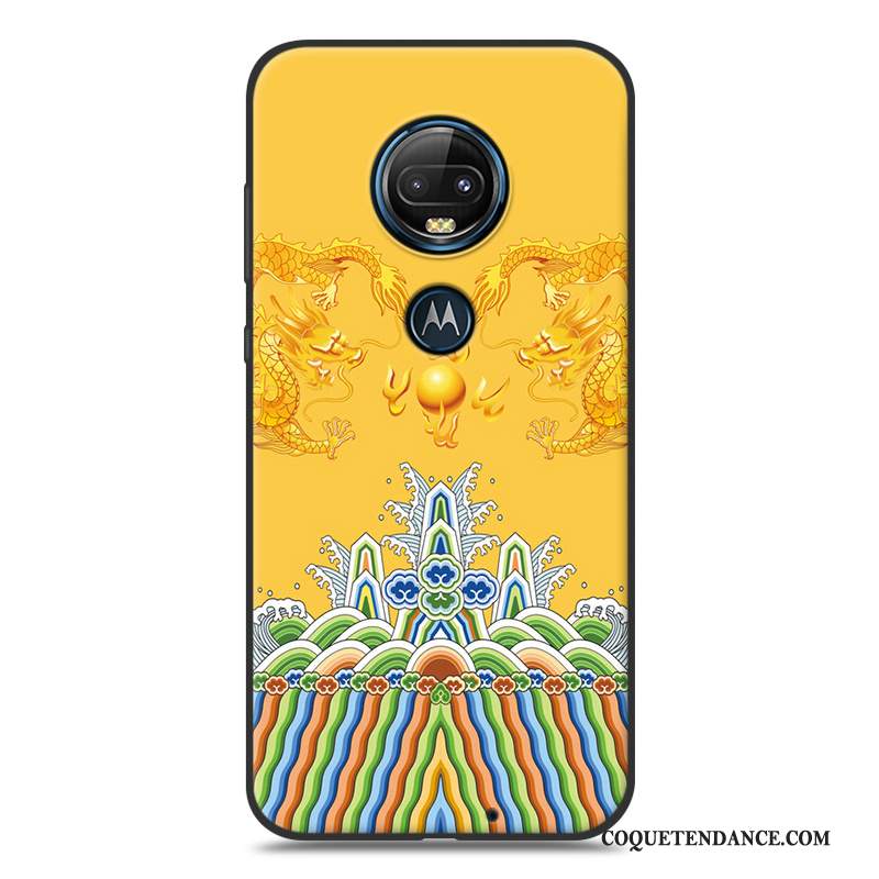 Moto G7 Coque Délavé En Daim Amoureux Silicone Dessin Animé De Téléphone