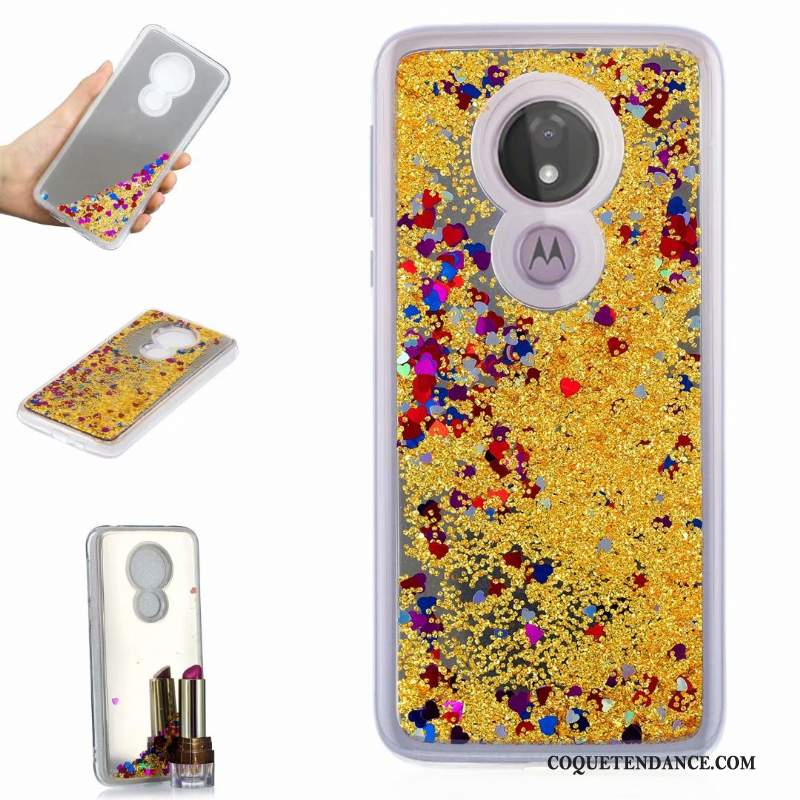 Moto G7 Play Coque Fluide Doux De Téléphone Jaune Étui Protection