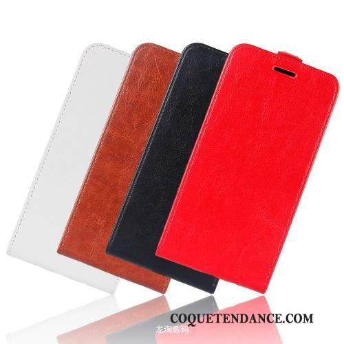 Moto G7 Play Coque Simple Portefeuille Étui Protection Rouge