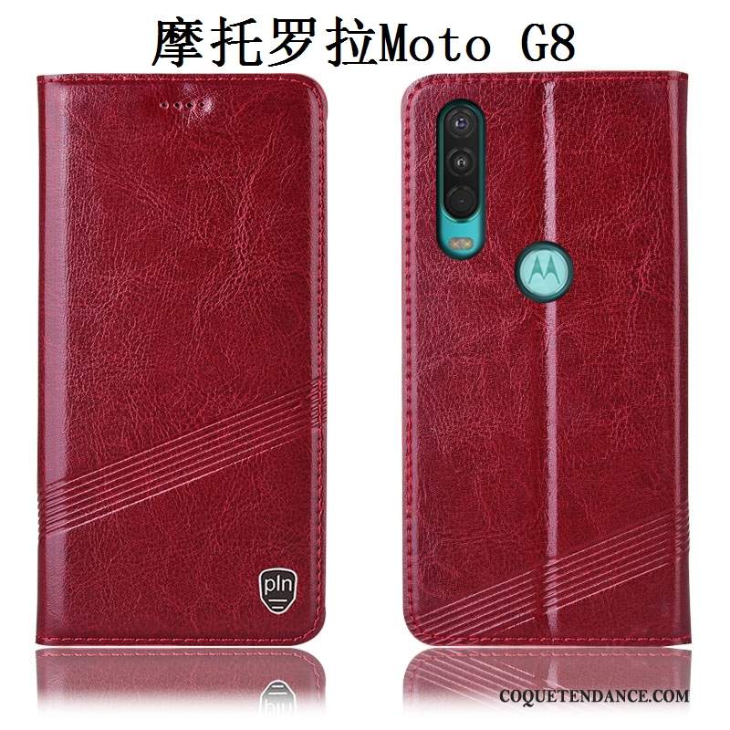 Moto G8 Coque Incassable Rouge Protection De Téléphone Étui