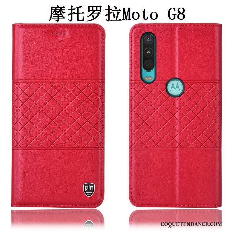 Moto G8 Coque Incassable Rouge Protection De Téléphone Étui