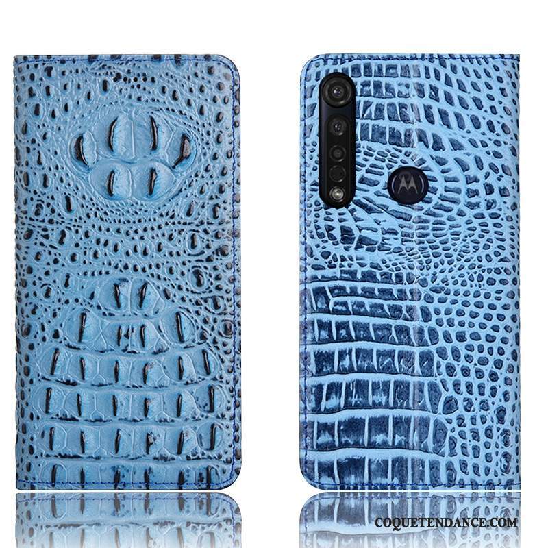 Moto G8 Plus Coque Housse Tout Compris Crocodile Incassable Étui En Cuir