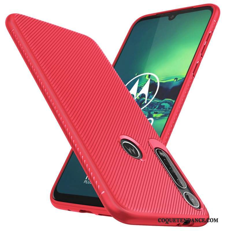 Moto G8 Plus Coque Protection Rouge De Téléphone Fluide Doux Étui