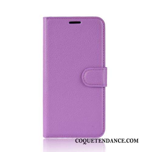 Moto G8 Power Coque Housse Portefeuille Litchi Violet Incassable