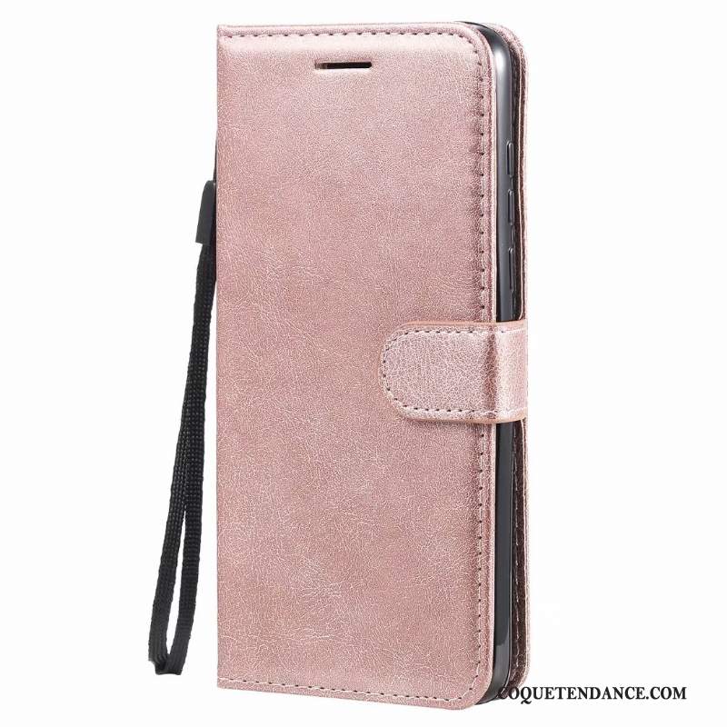 Moto G8 Power Coque Étui En Cuir Clamshell Tendance Rose De Téléphone