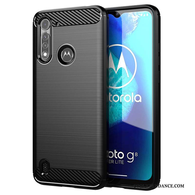 Moto G8 Power Lite Coque Noir De Téléphone Étui Fluide Doux Mince