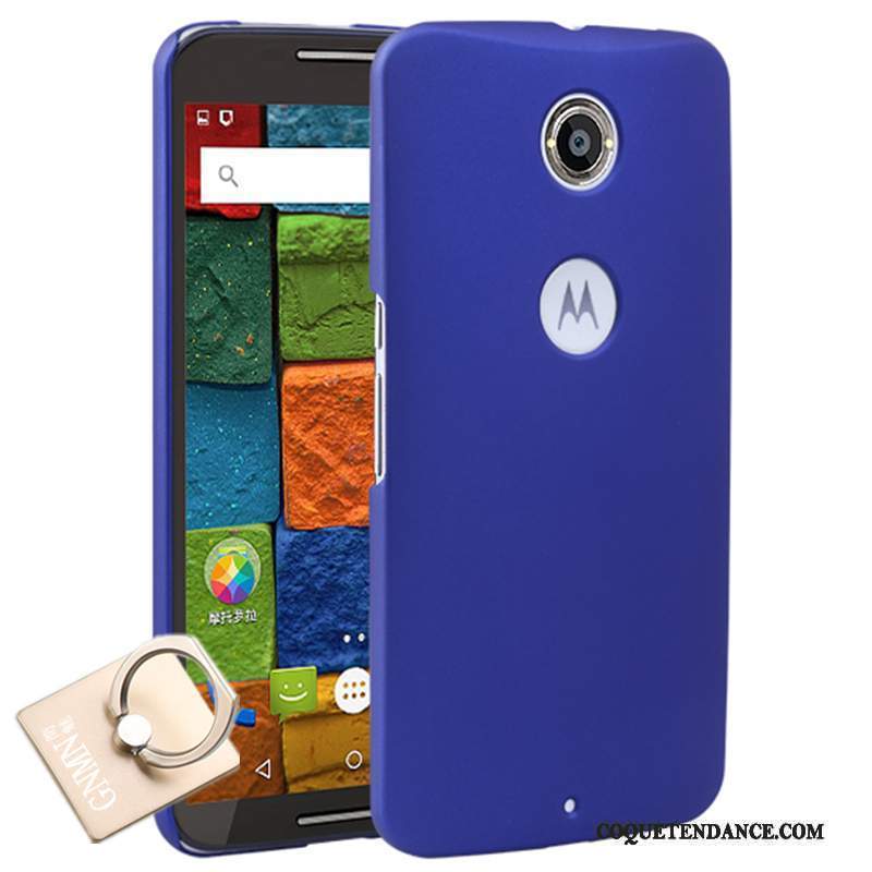 Moto Nexus 6 Coque Protection Bleu Incassable Délavé En Daim