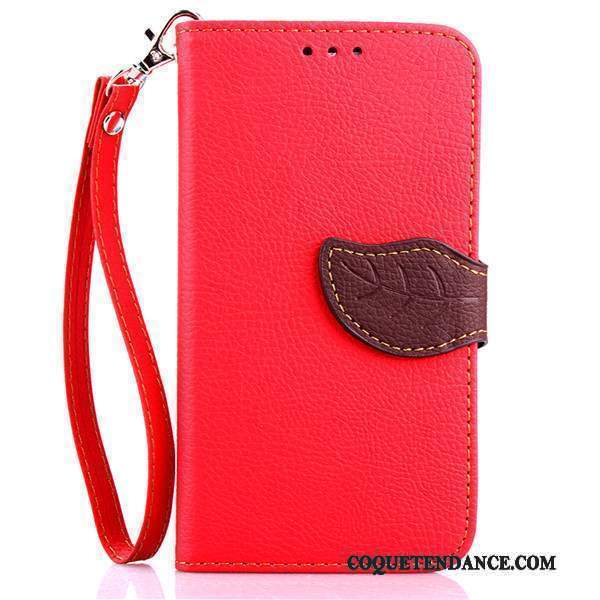 Moto X Coque Housse Étui Rouge Étui En Cuir Protection