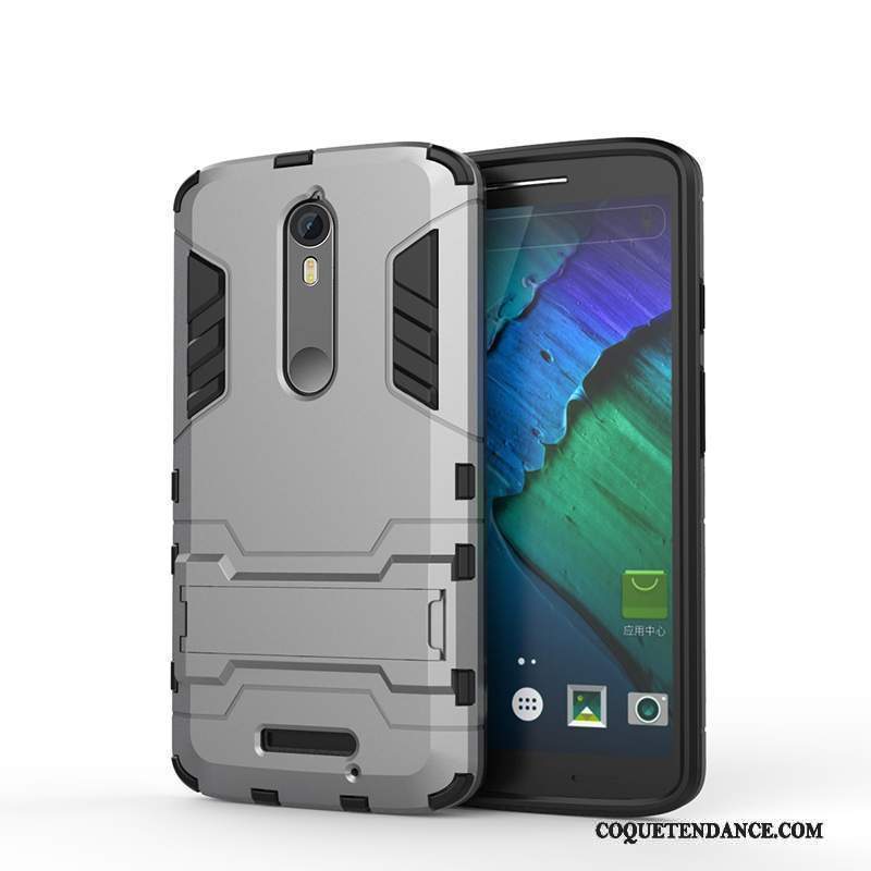 Moto X Force Coque Étui Support Protection De Téléphone Gris