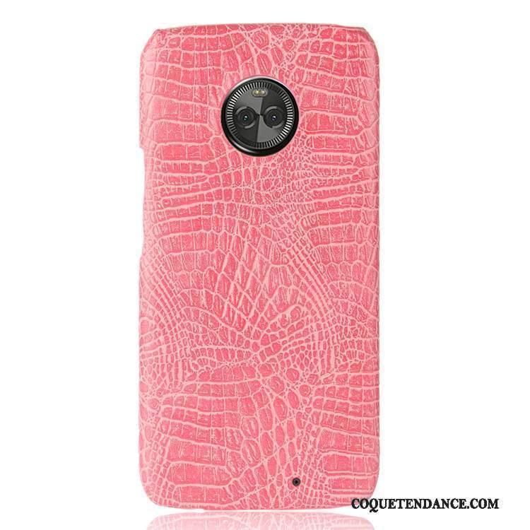 Moto X4 Coque Difficile Vert Crocodile Modèle Couvercle Arrière Rose