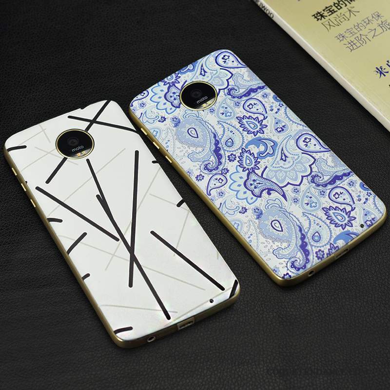 Moto Z Coque De Téléphone Bleu Blanc Couvercle Arrière