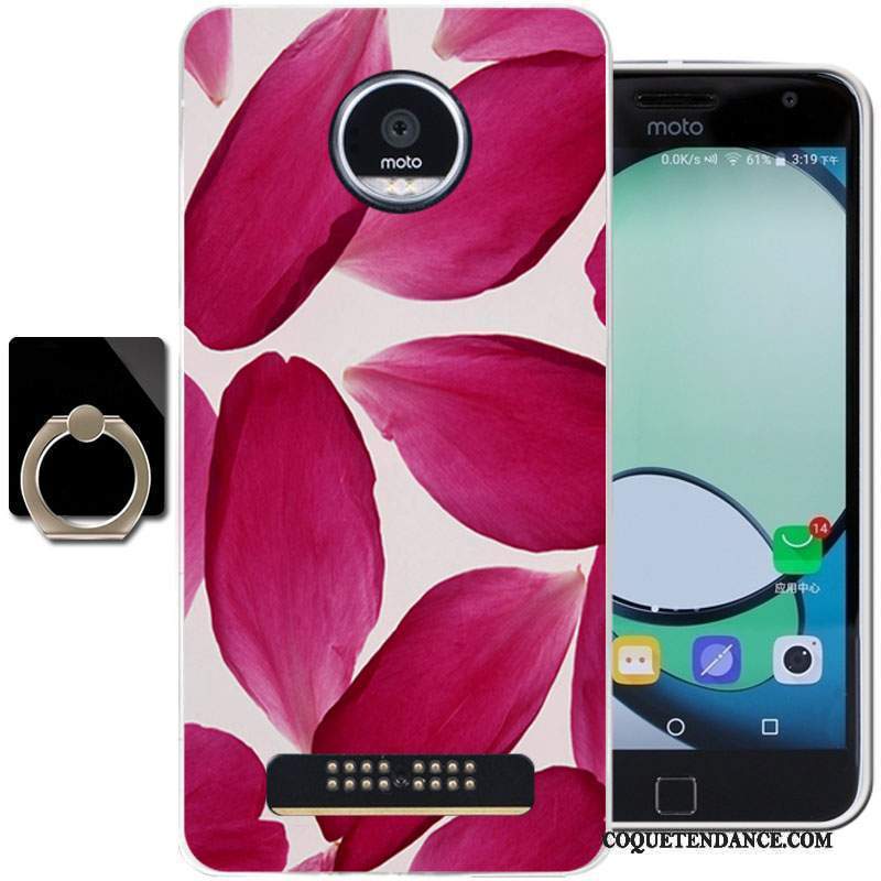 Moto Z Play Coque Dessin Animé Silicone Protection Rose