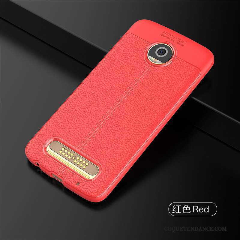 Moto Z Play Coque Étui De Téléphone Incassable Fluide Doux Rouge