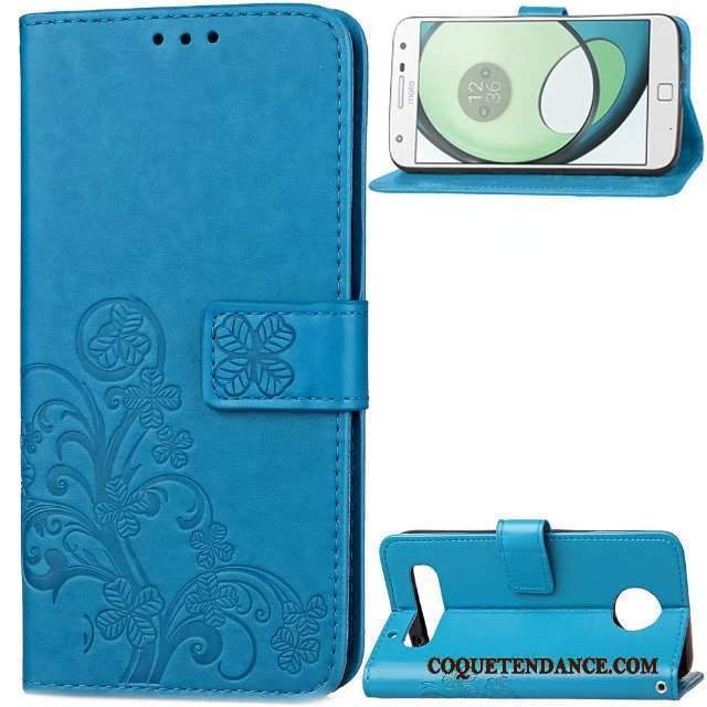 Moto Z Play Coque Étui En Cuir Incassable Business Bleu De Téléphone