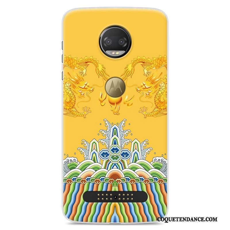 Moto Z2 Force Edition Coque Amoureux Jaune Peinture Incassable De Téléphone