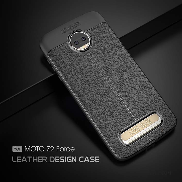 Moto Z2 Force Edition Coque De Téléphone Protection Noir Étui Fluide Doux