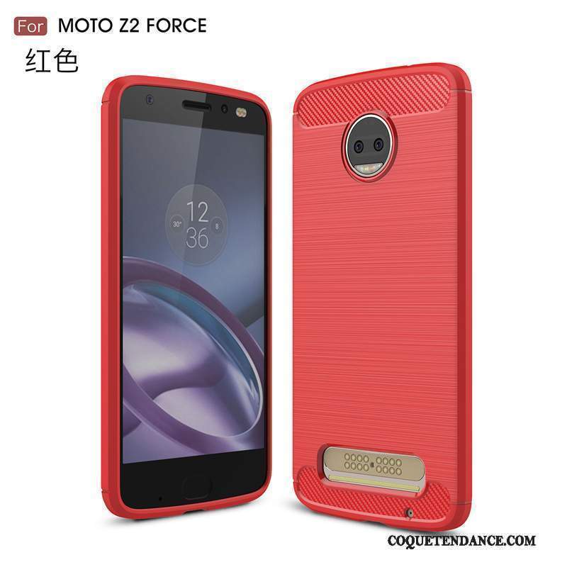 Moto Z2 Force Edition Coque Incassable Protection Pour Rouge Silicone