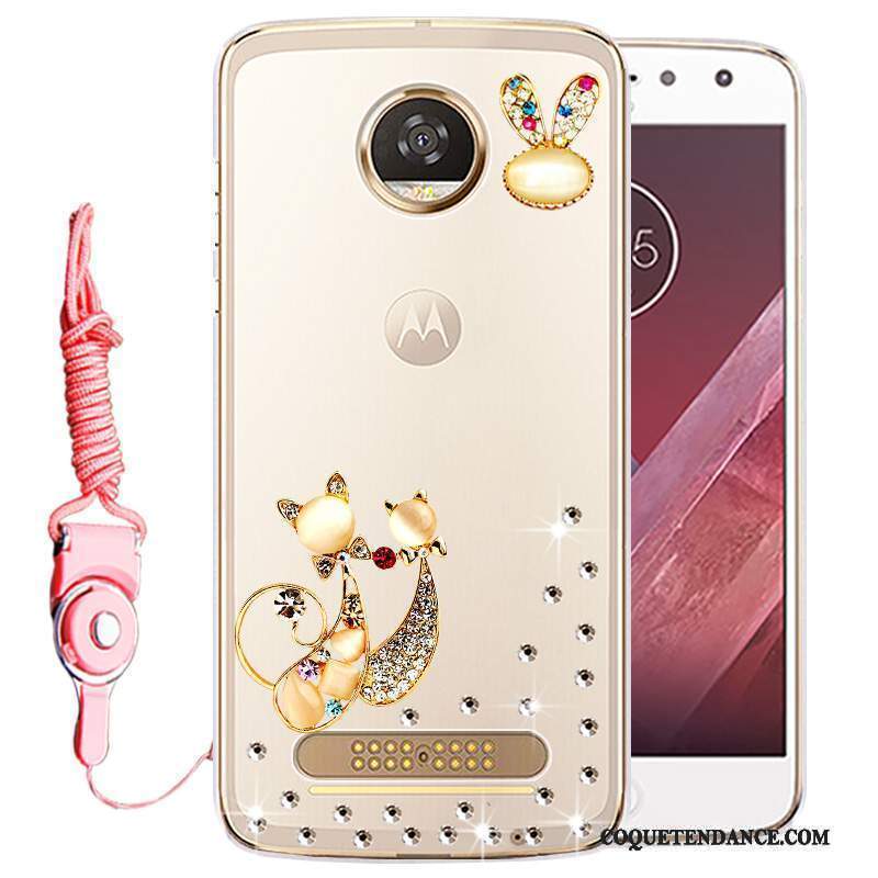 Moto Z2 Play Coque Or Strass Protection Étui De Téléphone