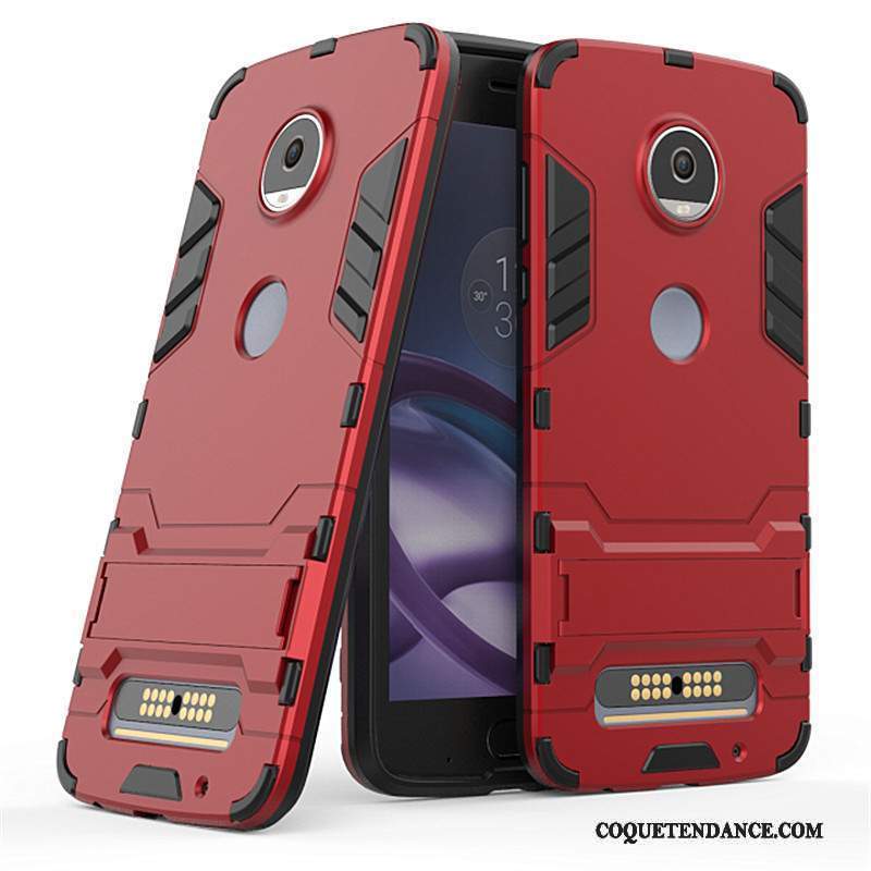 Moto Z2 Play Coque Protection De Téléphone Étui Support Rouge