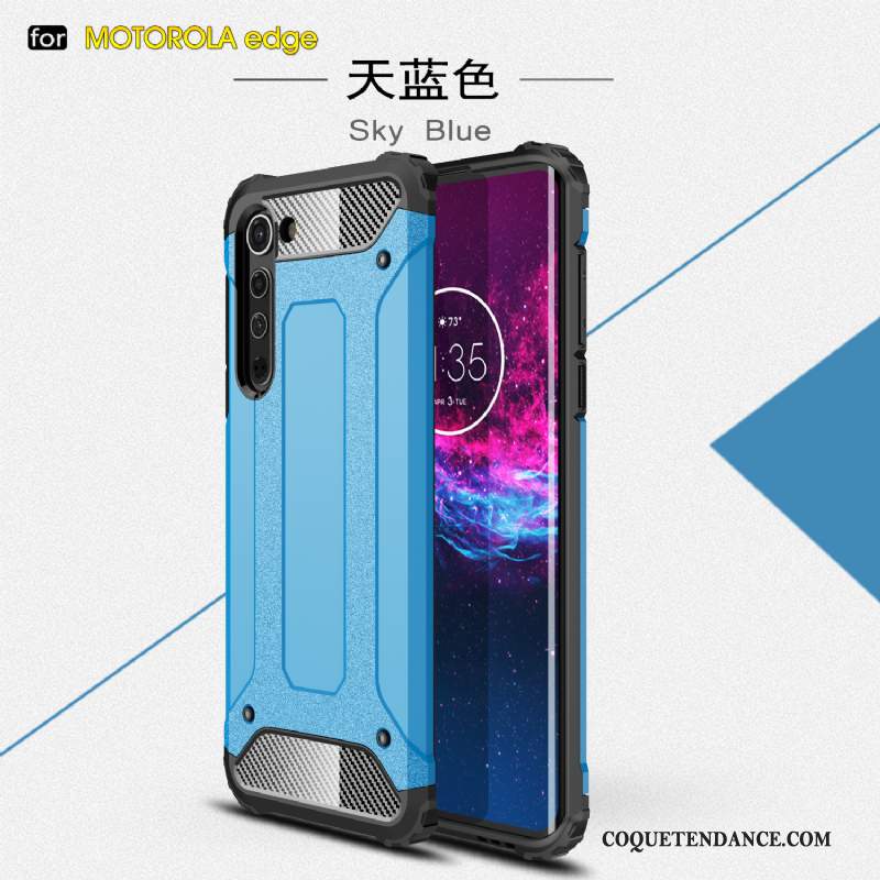 Motorola Edge Coque Incassable Bleu Difficile De Téléphone Étui