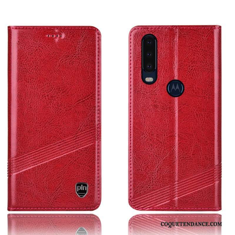 Motorola One Action Coque Protection Cuir Véritable Étui Housse De Téléphone