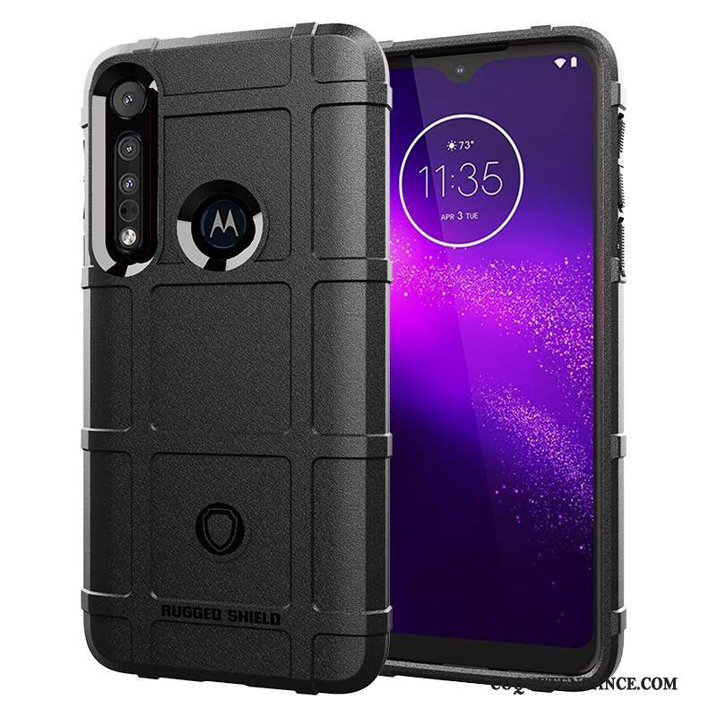 Motorola One Macro Coque Étui Tout Compris Noir De Téléphone Silicone