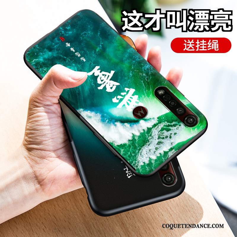 Motorola One Macro Coque Étui Vert Personnalité Incassable Tendance