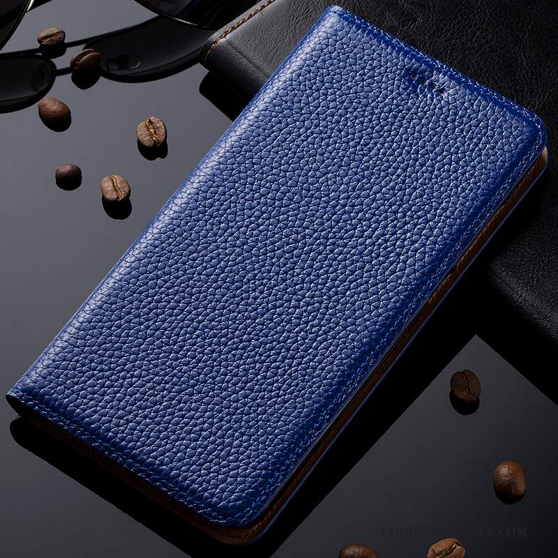 Nokia 2.1 Coque De Téléphone Litchi Étui Bleu Marin Protection